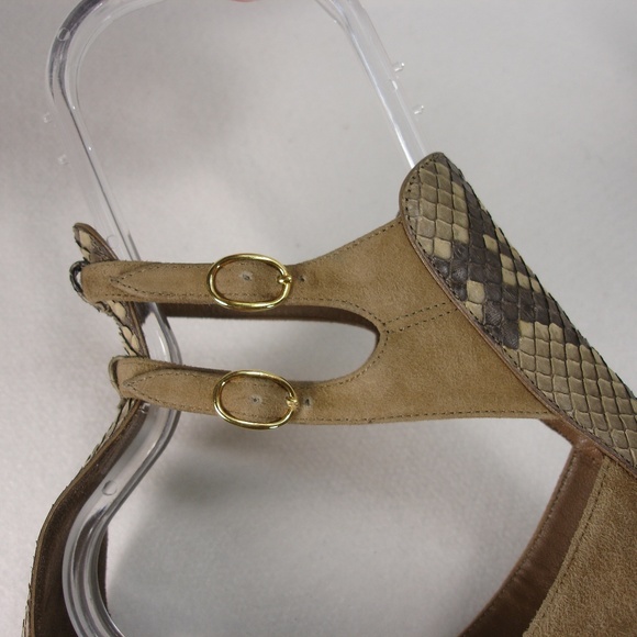 YSL YVES SAINT LAURENT FLOWER 05 PYTHON SANDALS 38 - Picture 5 of 8